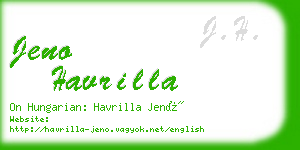 jeno havrilla business card
